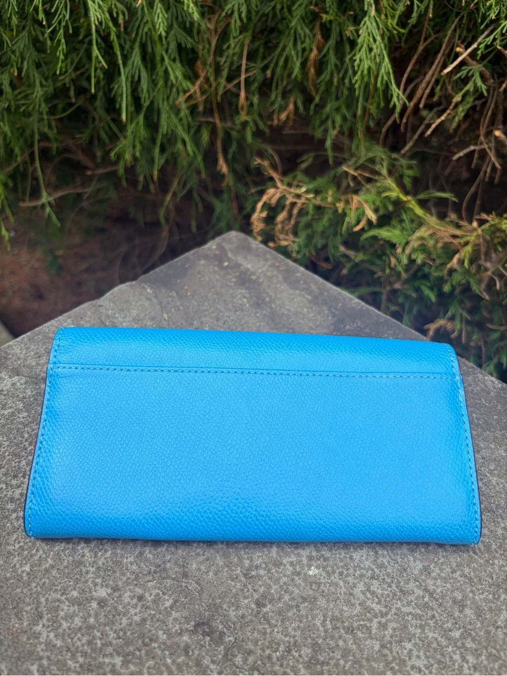 Coach Bright Blue Floral interior Slim Envelope Wallet